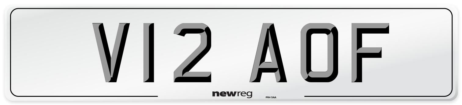 V12 AOF Number Plate from New Reg